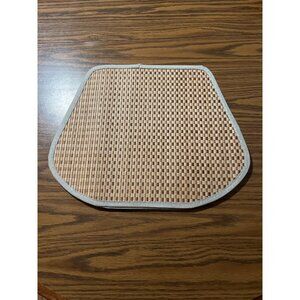 Odd shaped tan brown checkerboard patterned woven placemats set of four